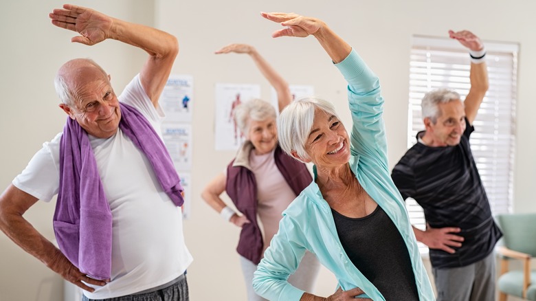 group of older adults exercising