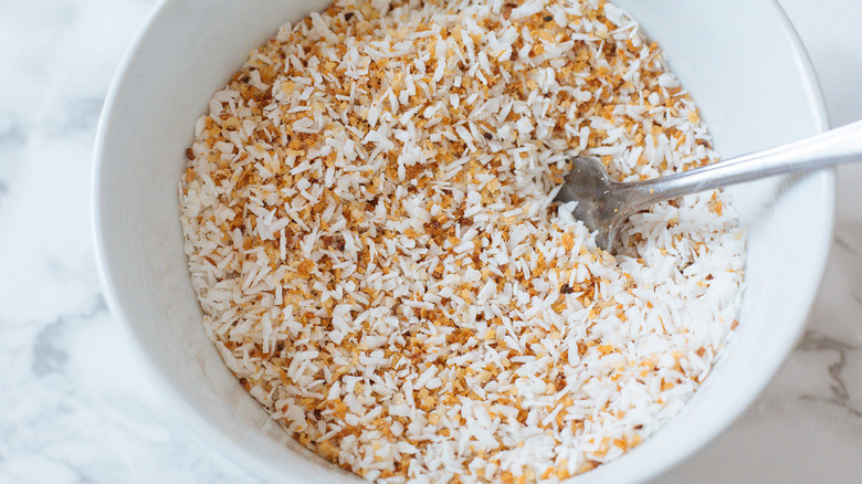 coconut breadcrumb coating in bowl