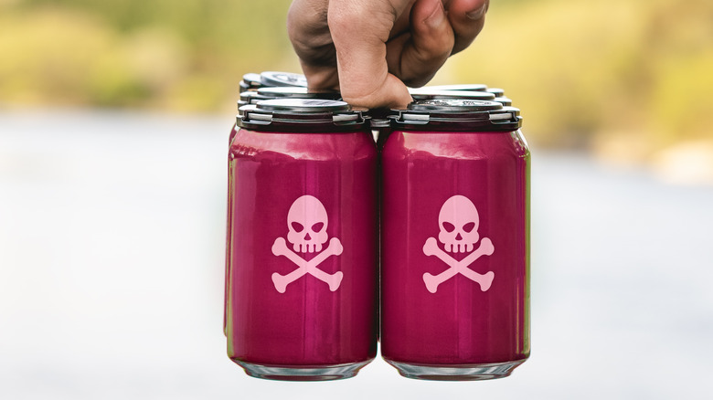 Beer cans with poison symbol