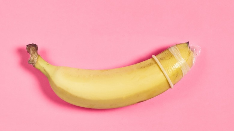 Banana with a condom on it 