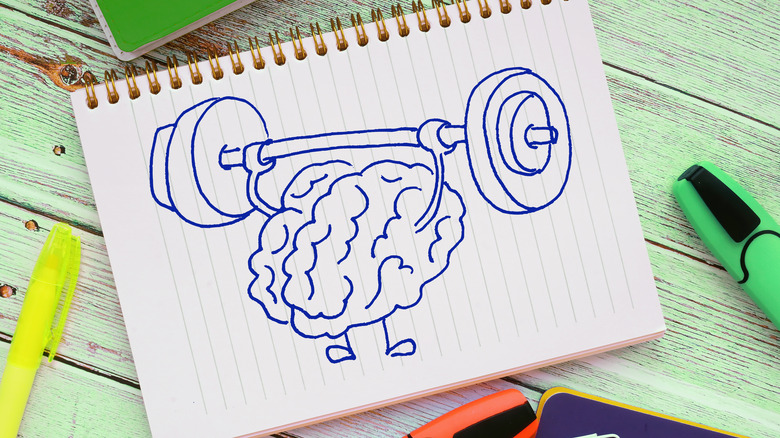 illustration of brain weight lifting