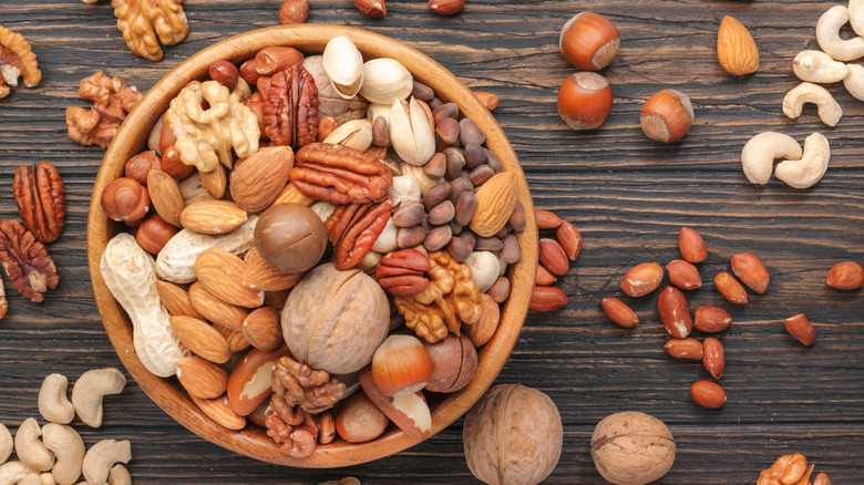 Assorted nuts in bowl