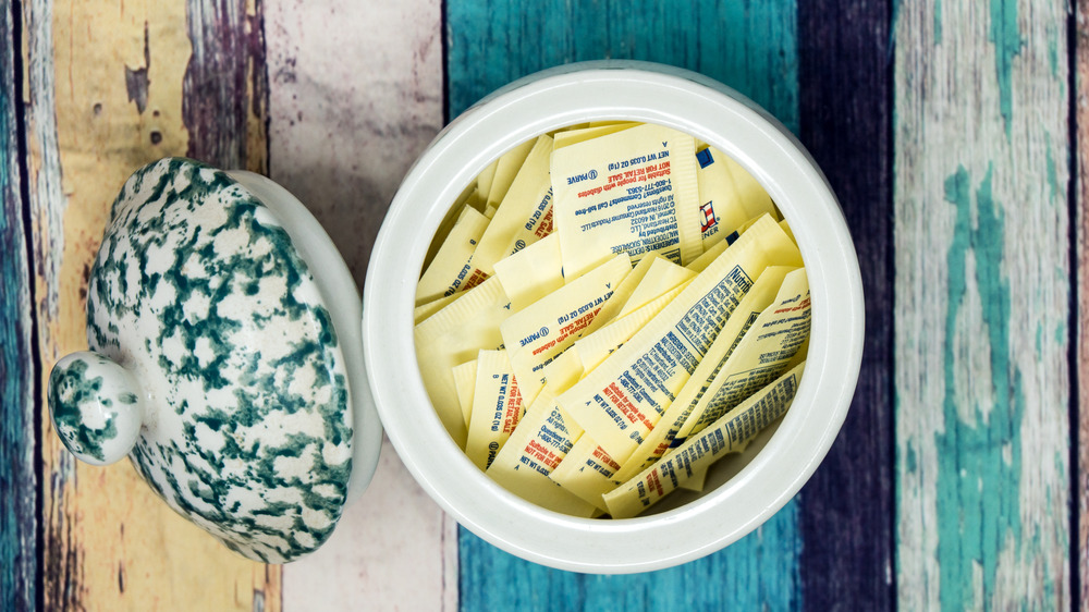 Artificial sweetener in a bowl