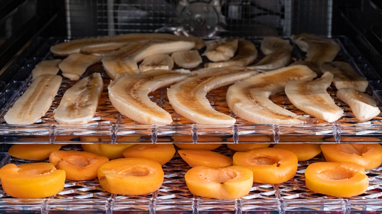 Fruit baking in oven