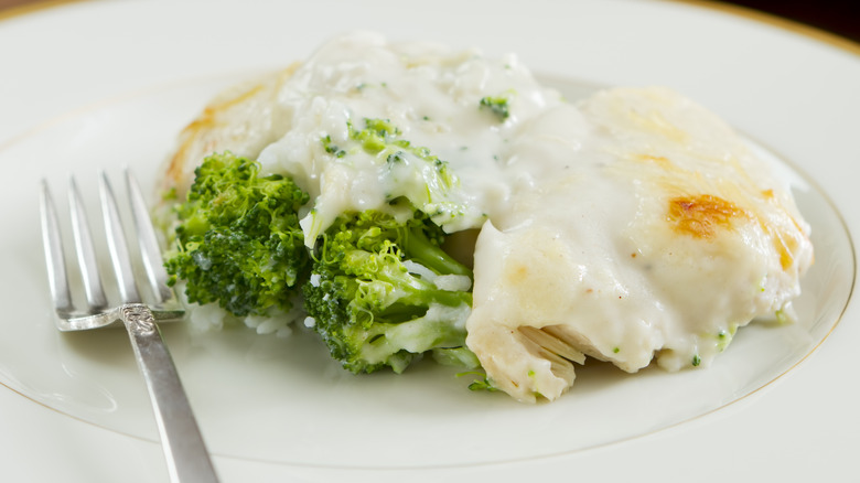 chicken and broccoli with cheese