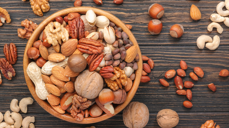 assorted nuts in a bowl 