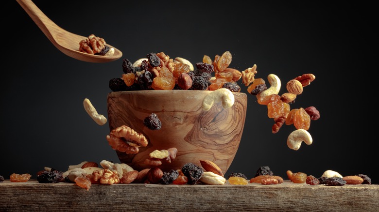 bowl of nuts and dried fruit