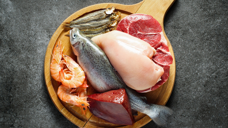 Animal protein sources - meat, fish, seafood