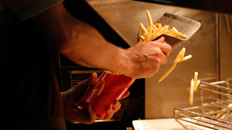 McDonald's fries being prepared