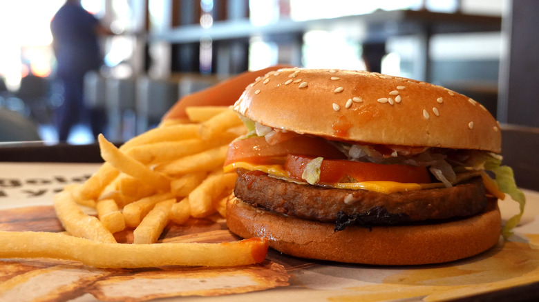 McDonald's fries and burger