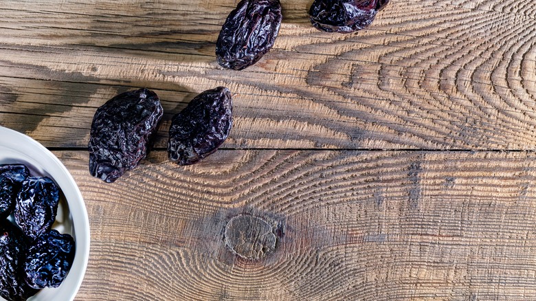 dried prunes on table