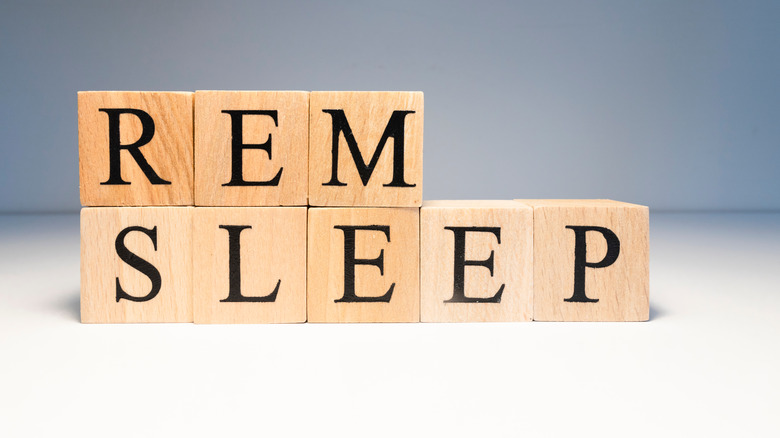 REM sleep wooden blocks 