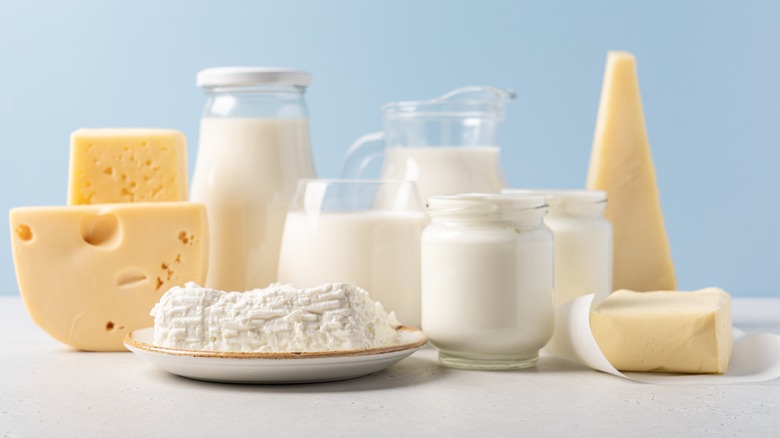 Assortment of dairy foods