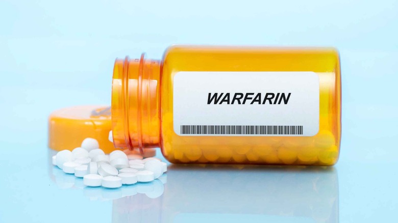 pill bottle with Warfarin label