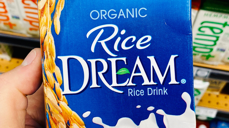 rice dream drink on grocery shelf