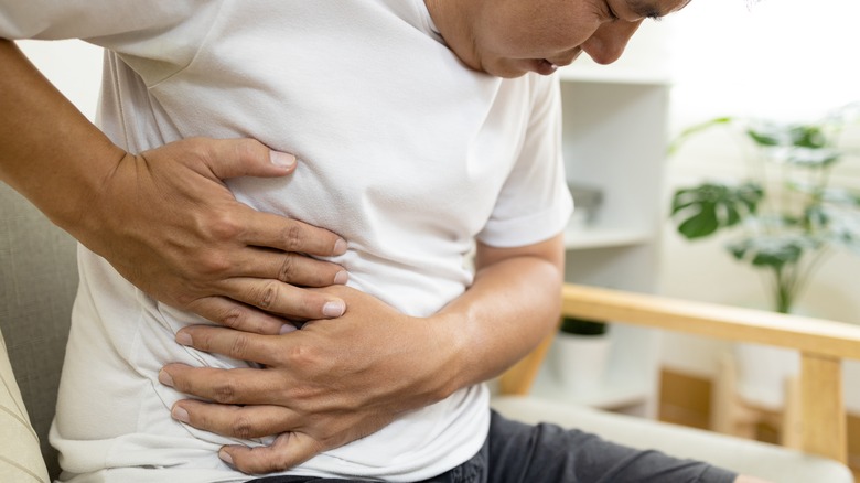 Man with stomach pain