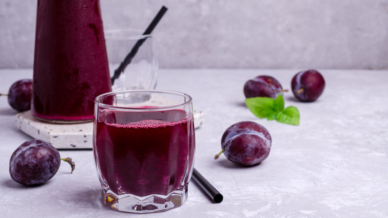 prune juice in glass