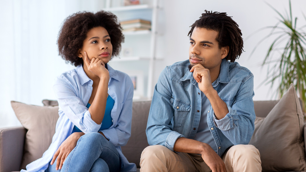 Couple thinking together