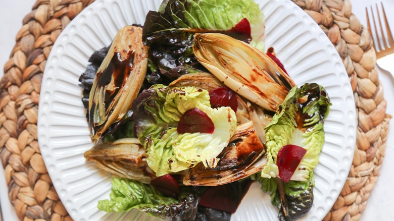 Braised endive on plate