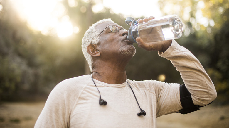 Man drinking water