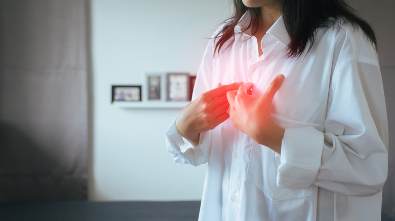 woman experiencing acid reflux