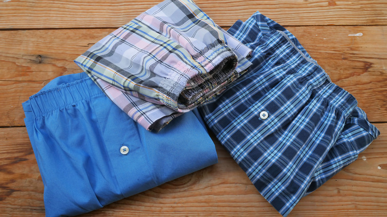 three pairs of mens boxers