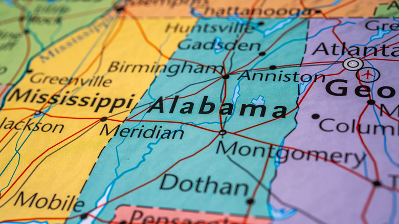 a map of Alabama