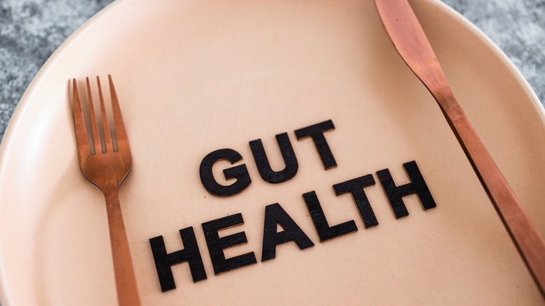 Gut health written on a plate