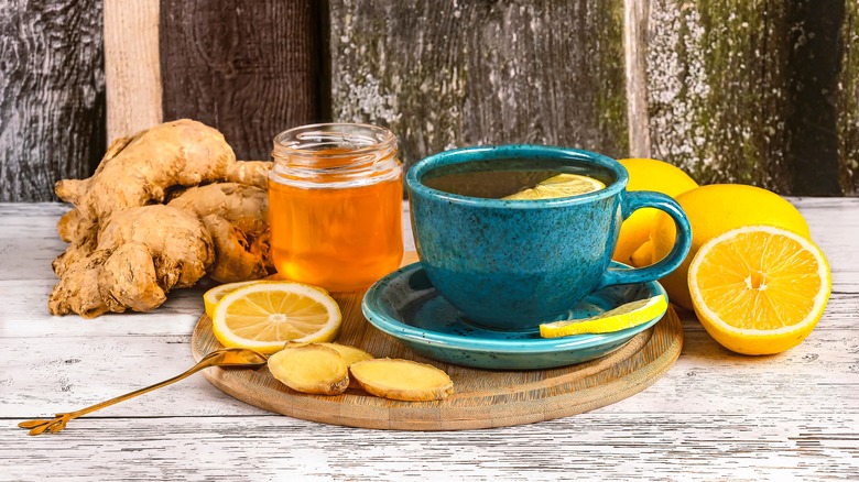 Honey, ginger, citrus tea