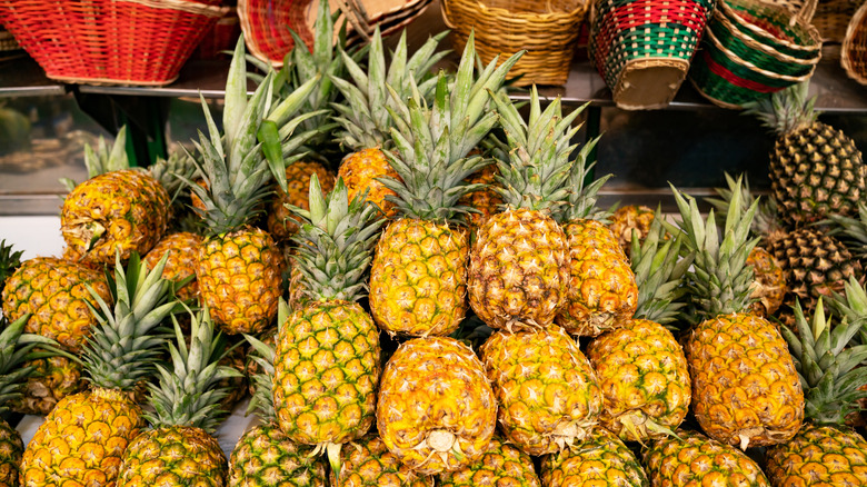 pineapples at the market