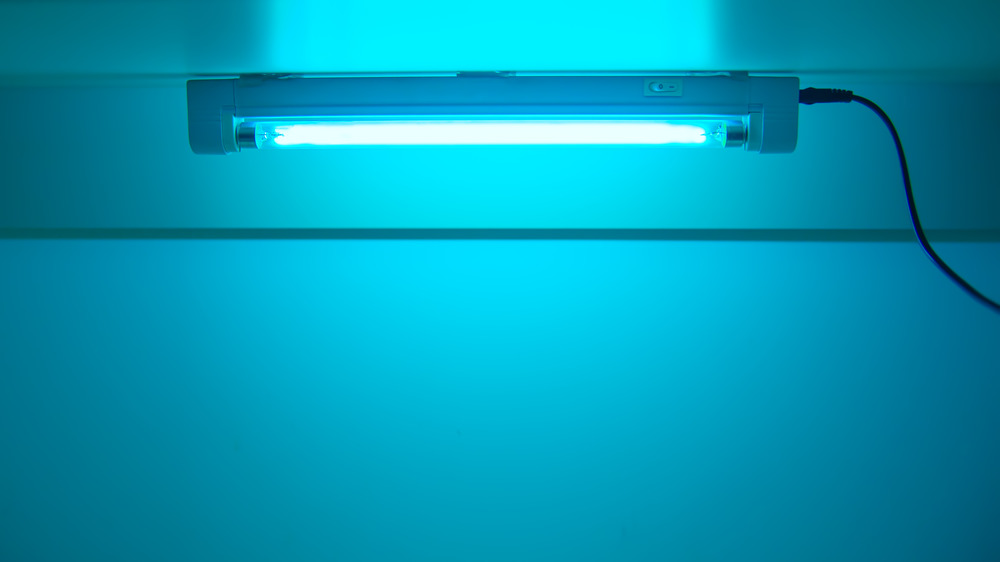 UV lamp lit up
