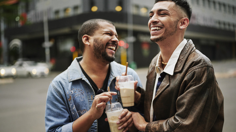 Men drinking coffee