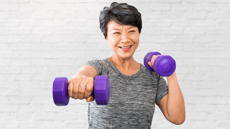 Woman lifting weights