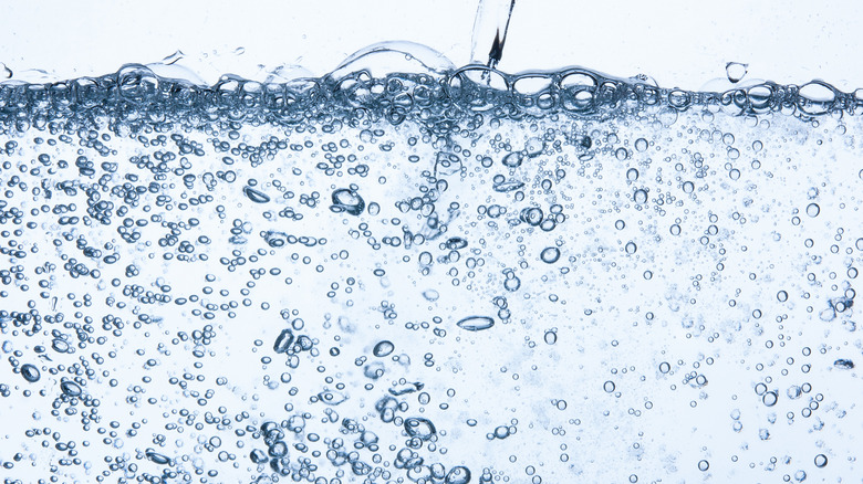 close up of carbonated water 