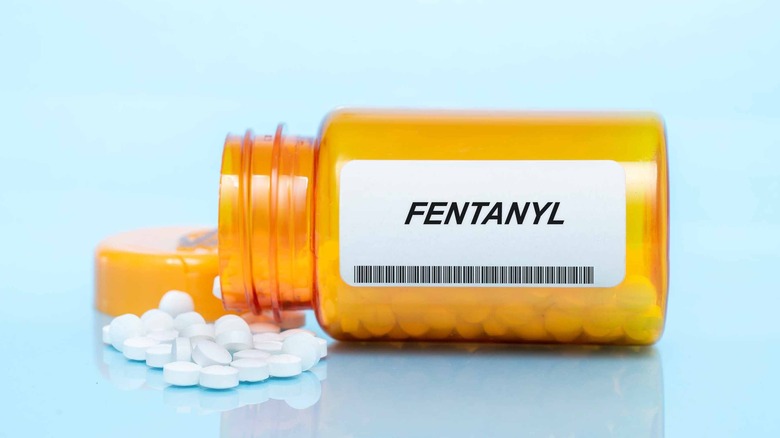 Bottle of fentanyl pills