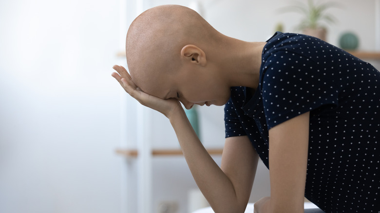 Person experiencing fatigue during chemotherapy