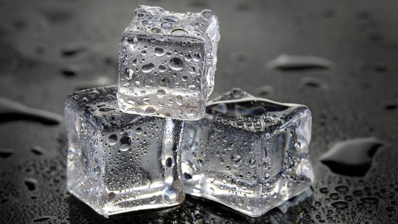 Three ice cubes