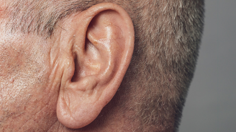 Man's left ear