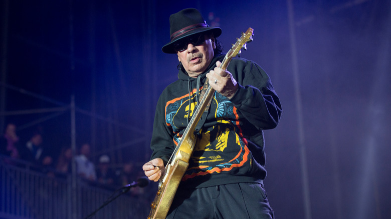 Carlos Santana performing on stage