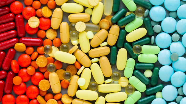 cluster of colorful pills 