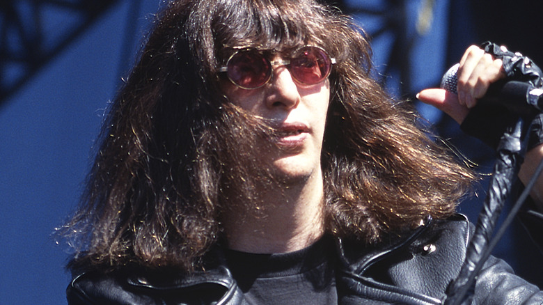 Joey Ramone performing during Lollapalooza, 1996