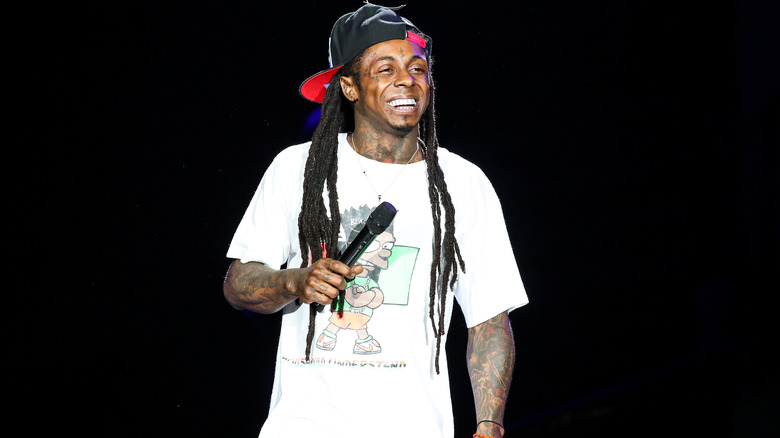 Lil Wayne performing on stage