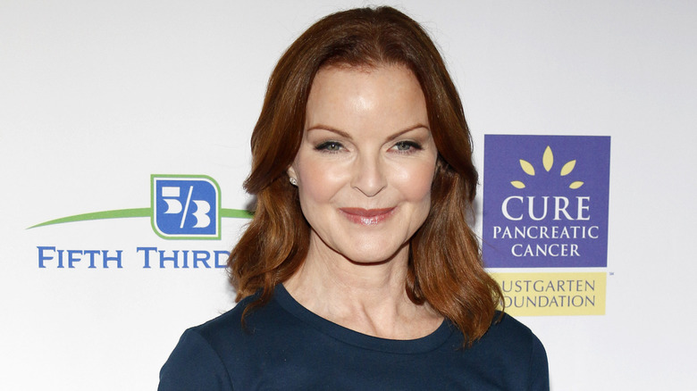 Marcia Cross in a Stand Up To Cancer T-shirt