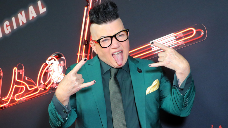 Lea Delaria in green suit