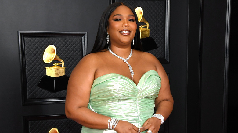 Lizzo in green dress