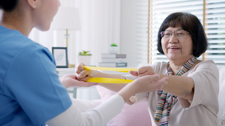 doctor and patient in physiotherapy