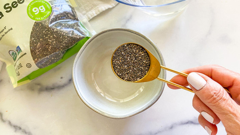 tablespoon measure of chia seeds