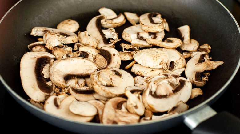 mushrooms in a pan