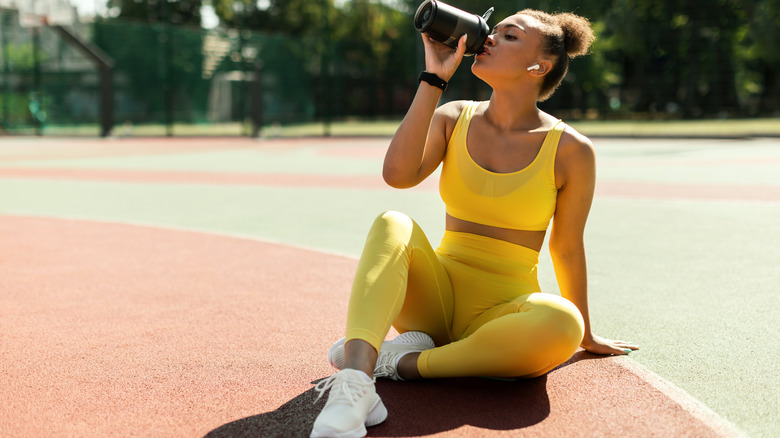 Woman drinking water