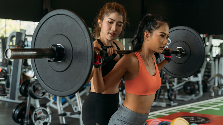 Women weightlifting